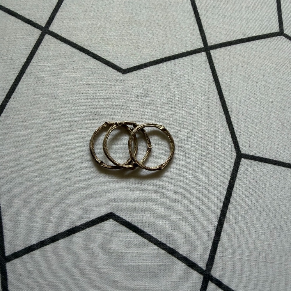 Silver Stacking Branch Rings
